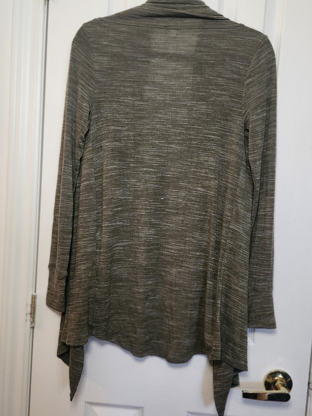 Stella & Dot Draped Open-Front Olive Heather Cardigan - Size S - Picture 6 of 7